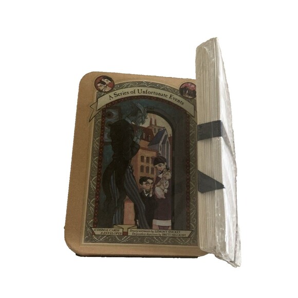 A Series of Unfortunate Events 12 Dismal Cards & Envelopes 2001 Sealed in Tin - Picture 10 of 12